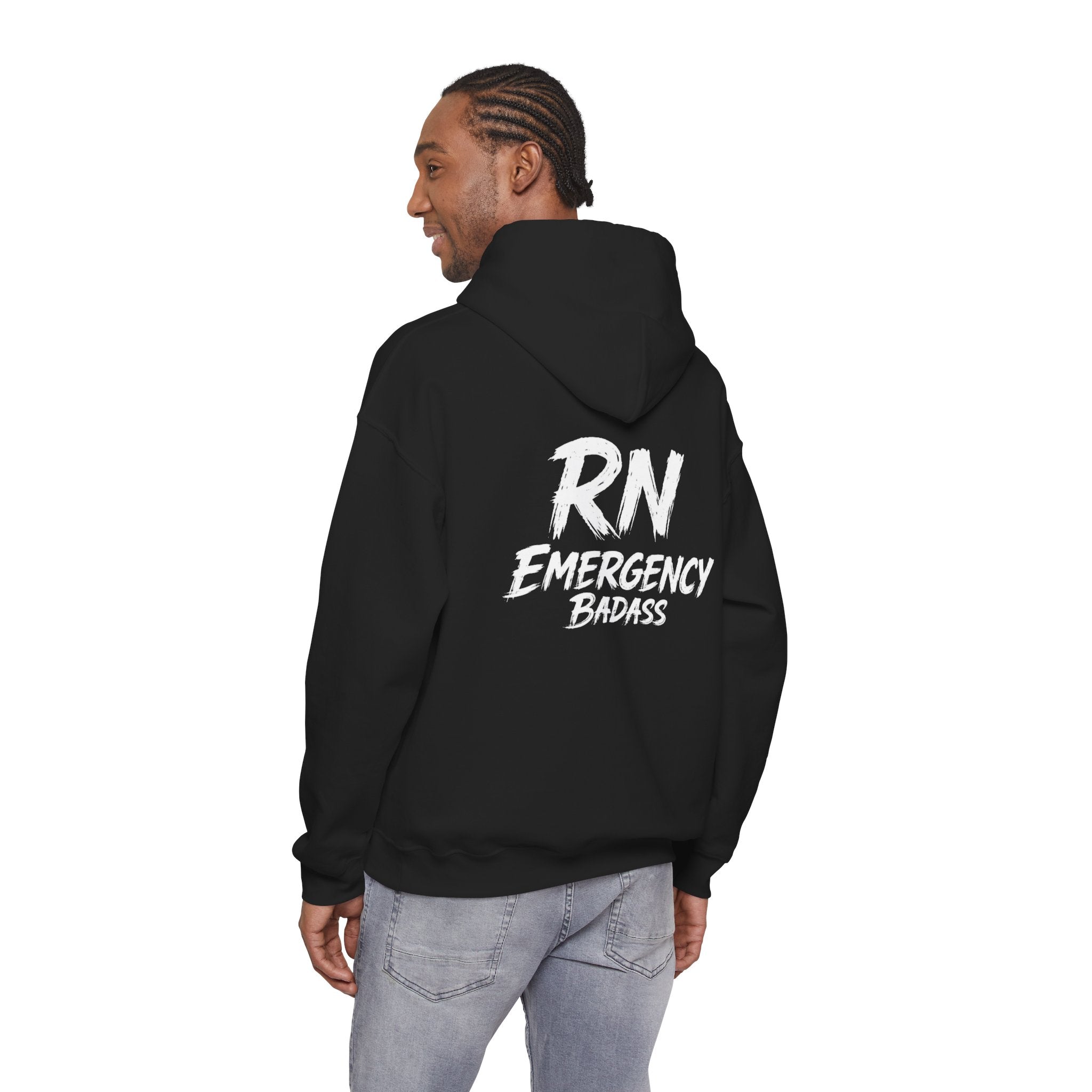 RN Emergency Badass Hoodie – Registered Nurse ER Sweatshirt | Nurse Gift Pullover