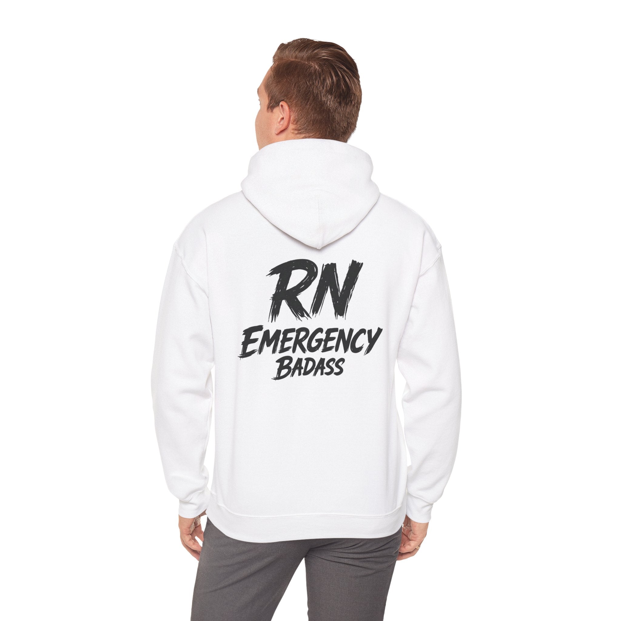 RN Emergency Badass Hoodie – Registered Nurse ER Sweatshirt | Nurse Gift Pullover